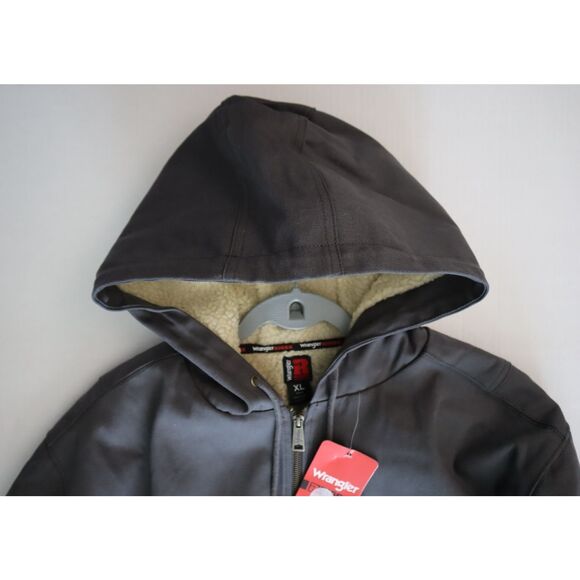 Wrangler Riggs Workwear Men's Sz XL Charcoal Duck Sherpa Lined Full Zip Jacket - Picture 7 of 12